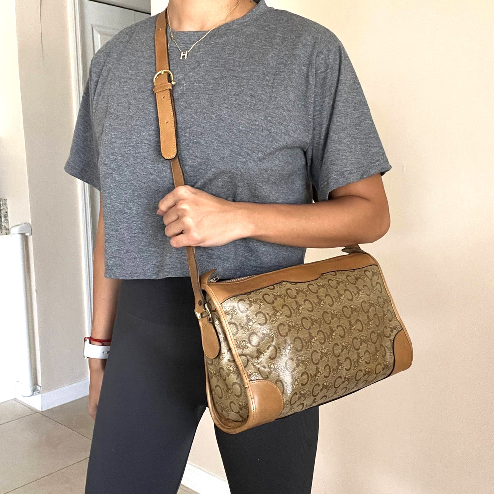 Celine Macadam Diffusion Tan Canvas And Leather C… - image 2